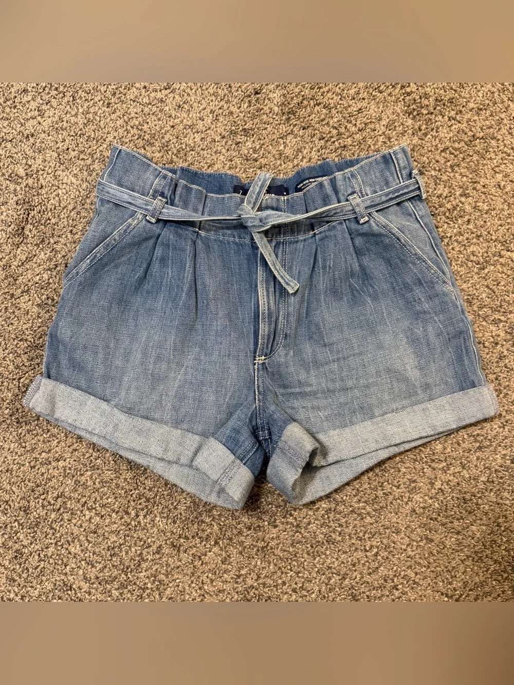 Hollister High-Rise Paper-Bag Denim Mom Shorts 3 in